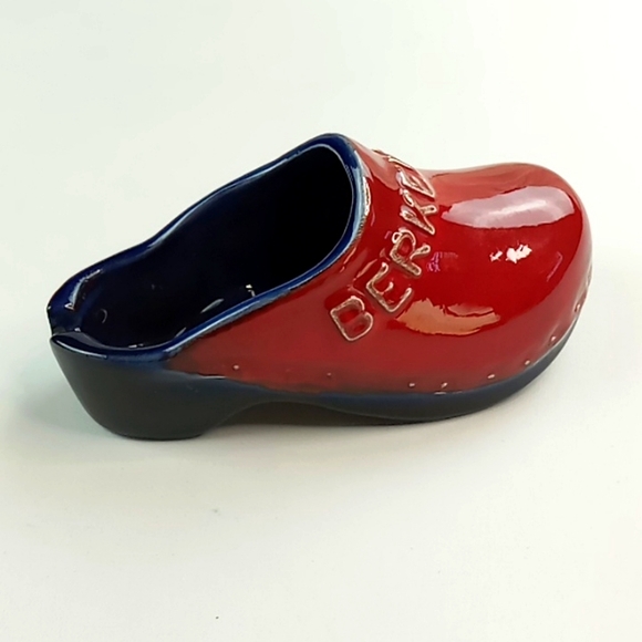 Vintage Berkemann Advertisement Clog Ashtray Red/Navy - Picture 8 of 11